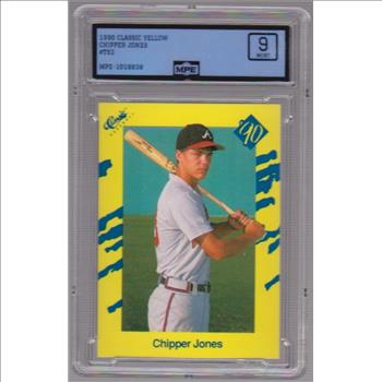 Graded MPE Mint 9  - Chipper Jones 1990 Classic #T92 Rookie Card