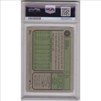 Graded PSA Mint 9 - Aaron Judge 2023 Topps Heritage Tribute #1 Card