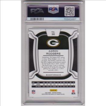 Graded PSA Mint 9 - Aaron Rodgers 2022 Panini Certified Mirror #36 Insert Card (#236/349 Produced!)
