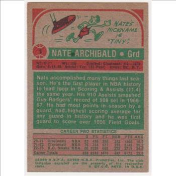 1973-74 Topps Nate Archibald #1 Card - HOF'er