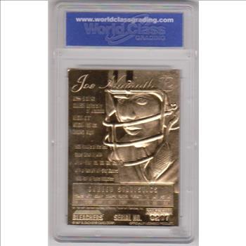 Graded Gem Mint 10 - Joe Namath 1997 Bleachers 23 Kt Gold Card