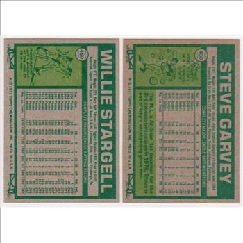 1977 Topps Willie Stargell #460 + Steve Garvey #400 Card Pair