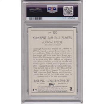 Graded PSA Mint 9 - Aaron Judge 2020 Topps Turkey Red #TR-60 Insert Card