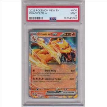 Graded PSA Mint 9 - Charizard EX 2023 Pokemon Mew EN #006/165 Card