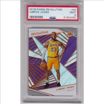 Graded PSA Mint 9 - Lebron James 2018-19 Panini Revolution #40 Card
