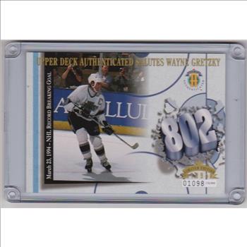 WAYNE GRETZKY - 1994 Upper Deck 802 Goal 3.5x5 Inch C-Card - #'ed/10,000