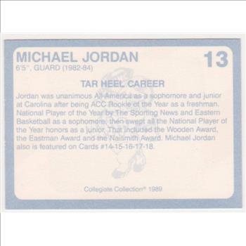 Michael Jordan 1989 North Carolina #13 College Card
