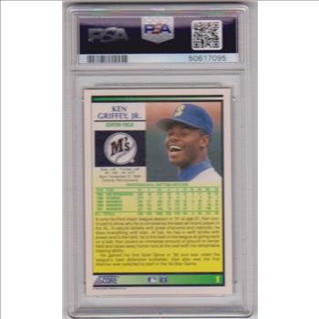 Graded PSA Mint 9 - Ken Griffey, Jr. 1992 Score #1 Card