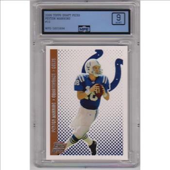 Graded MPE Mint 9 - Peyton Manning 2006 Topps Draft Picks #13 Card