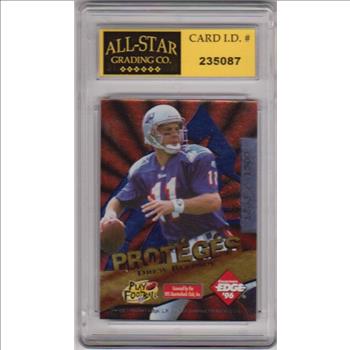 Graded 10 - Dan Marino/Drew Bledsoe 1996 Edge Proteges #7 Insert Card (Only 1500 Exist)