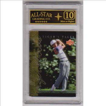 Graded 10 - Tiger Woods 2001 Upper Deck Tiger's Tales #TT5 Insert Card