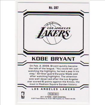 Kobe Bryant 2017-18 Hoops Career Tribute #297 Card
