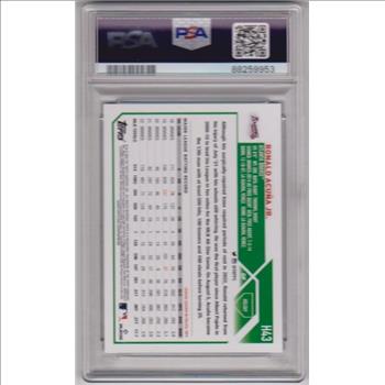 Graded PSA Mint 9 - Ronald Acuna, Jr. 2023 Topps Holiday Metallic #H43 Card