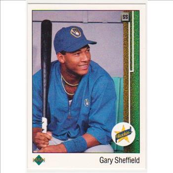 Error - Gary Sheffield 1989 Upper Deck Rookie w/ James/Gallego Triple Print Back - Rare Misprint