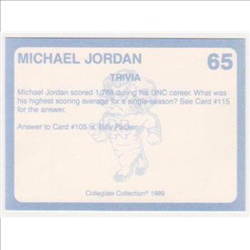 Michael Jordan 1989 North Carolina #65 College Card