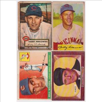 4 Different 1950's Topps/Bowman Baseball Cards (1952-1955) 