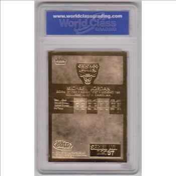 Graded Gem Mint 10 - Michael Jordan 1998 Fleer '86 Rookie Style Red/White/Blue Border 23 Kt Gold Card