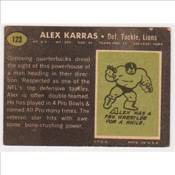1969 Topps Alex Karras #123 Football Card - HOF'er