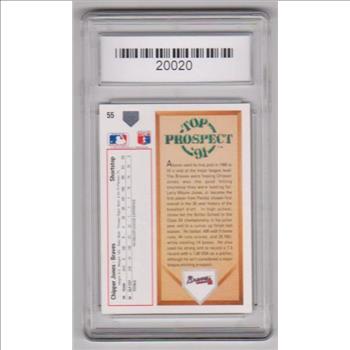 Graded Mint 9 - Chipper Jones 1991 Upper Deck #55 Rookie Card