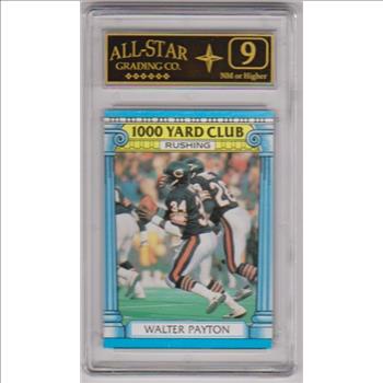 Graded 9 - Walter Payton 1987 Topps 1000 Yard Club #7 Card