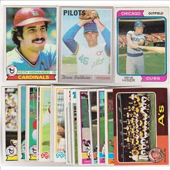 25 Different 1970's Topps Baseball Cards (1970-1979) w/ Keith Hernandez + More