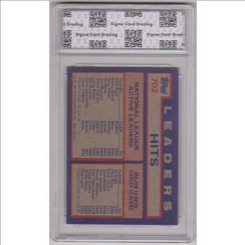 Graded Sigma Mint 8.5 - Pete Rose/Rusty Staub/Tony Perez 1984 Topps #702 Card