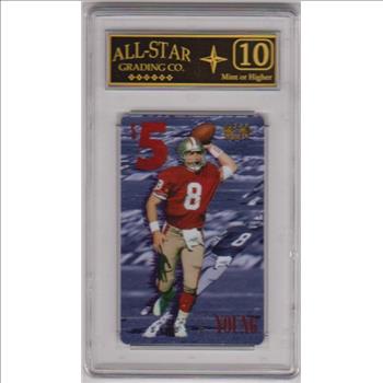 Graded 10 - Steve Young 1996 Classic Clear Assets $5 Phone Card