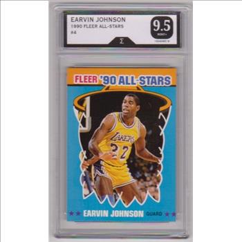 Graded Sigma Mint+ 9.5 - Earvin Magic Johnson 1990 Fleer All-Stars #4 Card