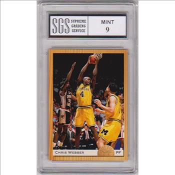 Rookie Graded Mint 9 - Chris Webber 1993 Classic #PR1 Promo Card