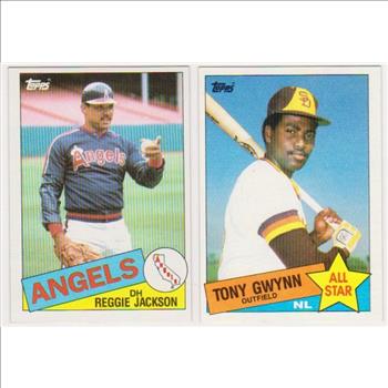 1985 Topps Reggie Jackson #200 + Tony Gwynn #717 Card Pair