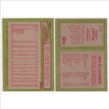 1985 Topps Reggie Jackson #200 + Tony Gwynn #717 Card Pair