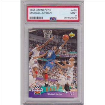 Graded PSA Mint 9 - Michael Jordan 1992-93 Upper Deck #425 Card