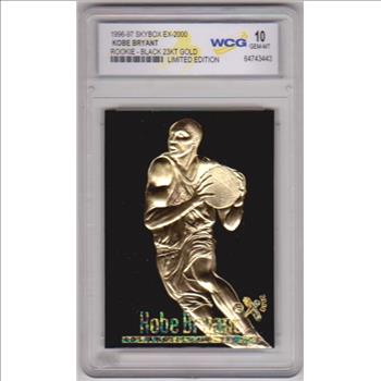 Rookie Graded Gem Mint 10 - Kobe Bryant 1996-97 Skybox EX-2000 Black 23 Kt Gold Card