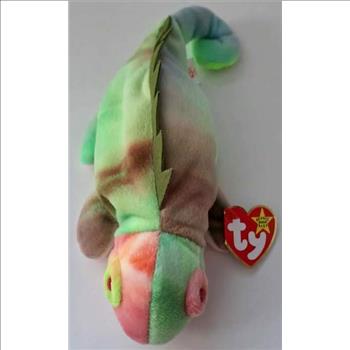 1997 Ty Beanie Baby Rainbow The Chameleon - With Iggy Error Tags