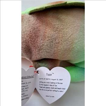 1997 Ty Beanie Baby Rainbow The Chameleon - With Iggy Error Tags
