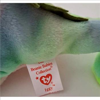 1997 Ty Beanie Baby Rainbow The Chameleon - With Iggy Error Tags