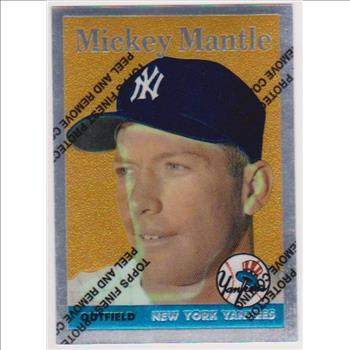 Mickey Mantle 1958 Topps Finest #150 Commemorative Card - 1996 Topps #8 of 19 Insert Card