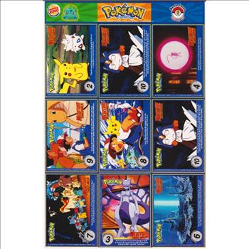 1999 Pokemon Master Trainer Collector Set 9 Card Uncut Sheet #6