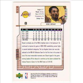 Kobe Bryant 2000-01 Upper Deck MVP #77 Card