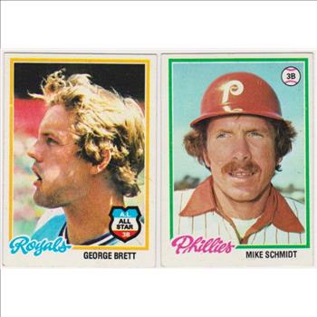 1978 Topps George Brett #100 + Mike Schmidt #360 Card Pair