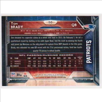 Tom Brady 2015 Topps Chrome #50 Card