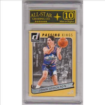 Graded 10 - John Stockton 2015-16 Donruss Passing Kings #19 Card