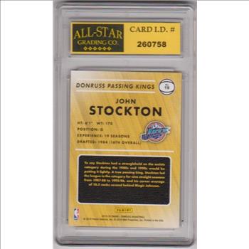 Graded 10 - John Stockton 2015-16 Donruss Passing Kings #19 Card