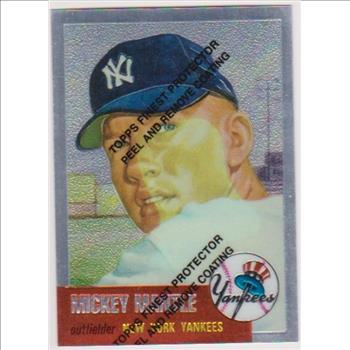 Mickey Mantle 1953 Topps Finest #82 Commemorative Card - 1996 Topps #3 of 19 Insert Card