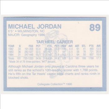 Michael Jordan 1990 North Carolina #89 College Card
