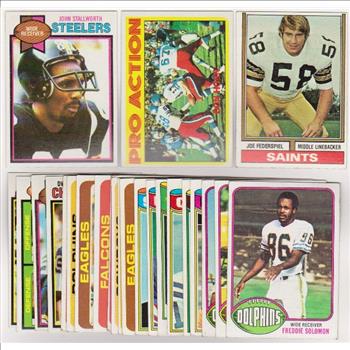 24 Different 1970's Topps Football Cards (1972-1979) w/ John Stallworth+ More