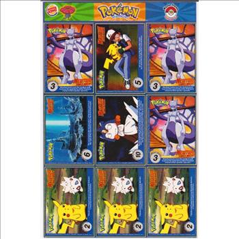 1999 Pokemon Master Trainer Collector Set Uncut 9 Card Uncut #19 Sheet