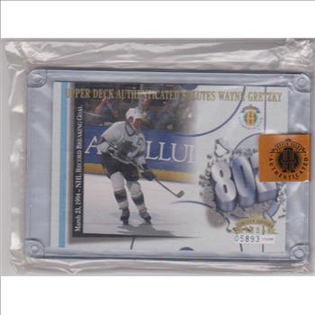 WAYNE GRETZKY - 1994 Upper Deck 802 Goal 3.5x5 Inch C-Card - #'ed/10,000