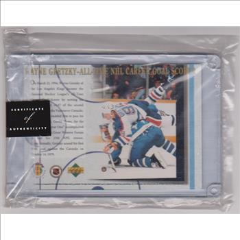 WAYNE GRETZKY - 1994 Upper Deck 802 Goal 3.5x5 Inch C-Card - #'ed/10,000