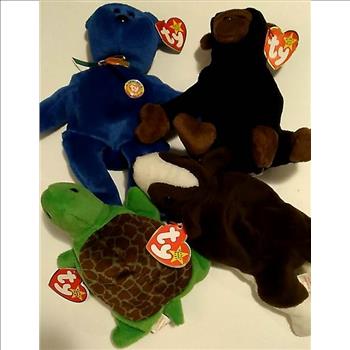 4 Different Ty Beanie Babies - 1993-1998 - w/ Clubby The Bear + More
